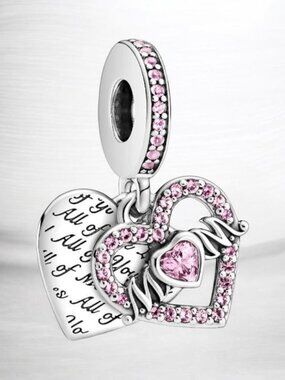 New Authentic PANDORA Heart & Mom Dangle Charm 799402C01